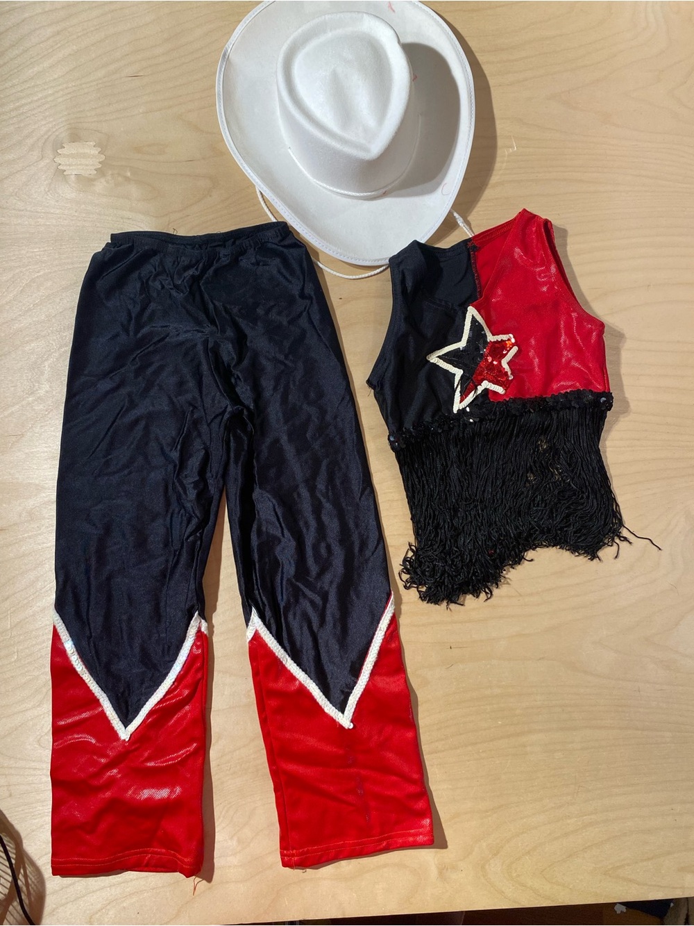 Blasia Kids Black & Red Star Fringe Dance Costume MC (RX)